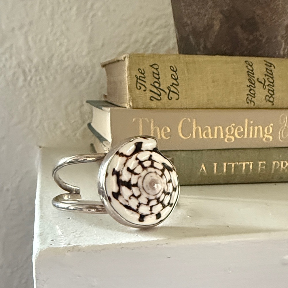 Sterling Silver Genuine Shell Cuff - image 2